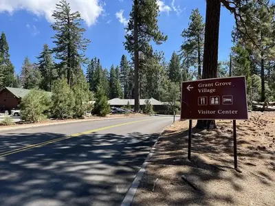 Grant Grove Village Road Sign