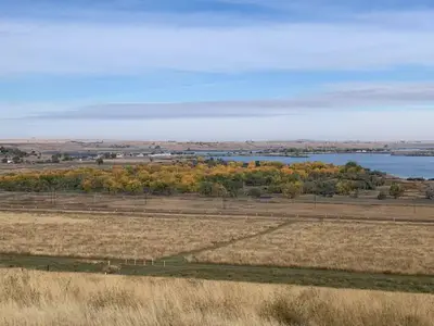 A view of the campground from the dam in the Fall.