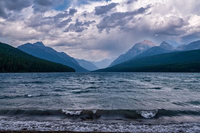 Wind Blowing Bowman Lake Glacier NP (54071645603)
