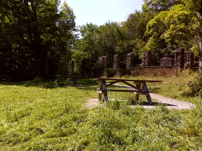 FLT M31 7.5 mi - Picnic tables at old mansion foundation - panoramio