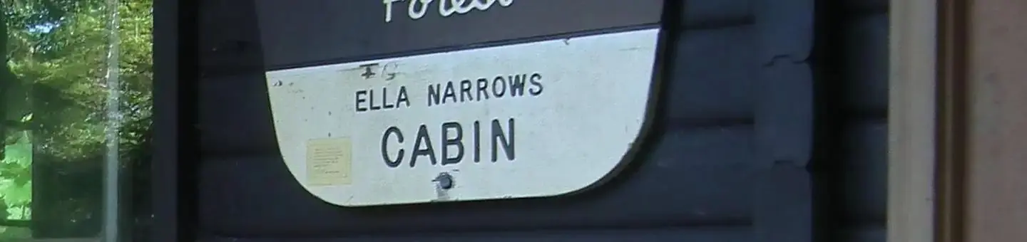 Ella Narrows Cabin Sign