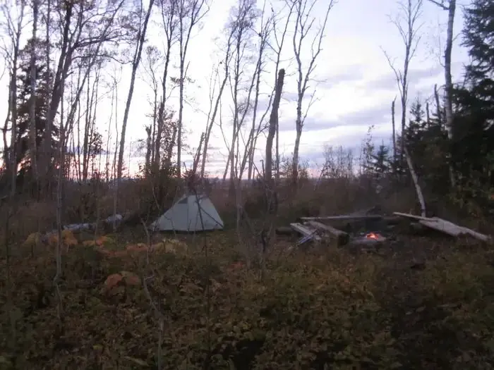 Little Todd Campground with Tent at Sunset