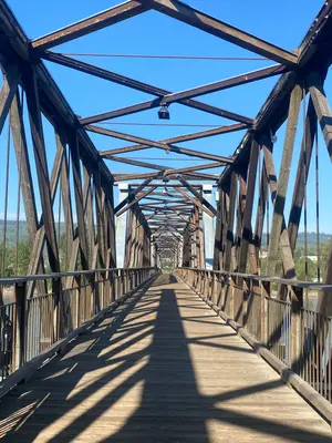 Quesnel Fraser River Foot Bridge side view
