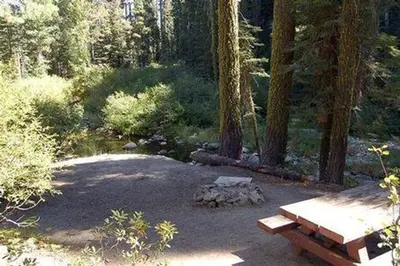 Campsite along the north fork yuba river