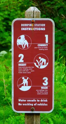 Dumping Station Instructions Sign