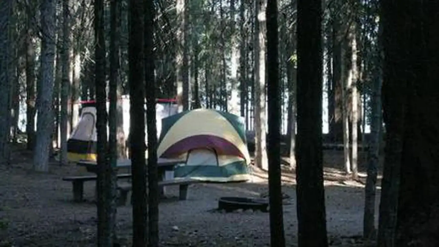 tents at sunset