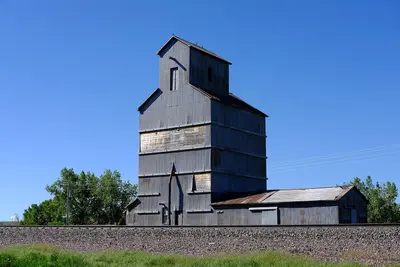 Grain elevator in Moorcroft, Wyoming
