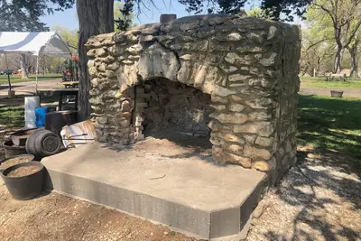 Lone Star Lake Civilian Conservation Corps (CCC) Camp Stone Fireplace 1