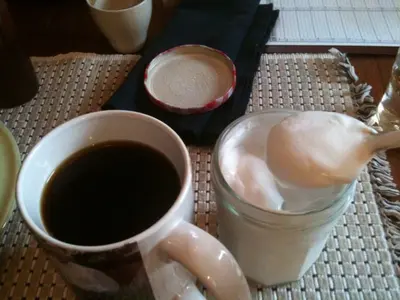 Coconut cream and coffee