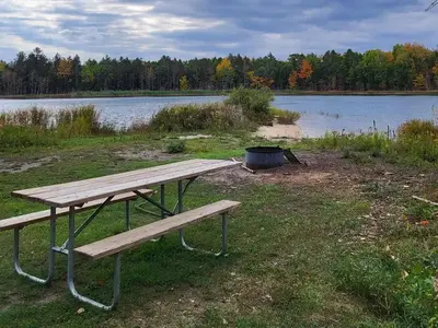 East Lake Campsite 3 table and fire ring