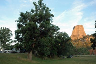 Devils Tower around sunrise, from Devils Tower Black Hills KOA campground, 2009