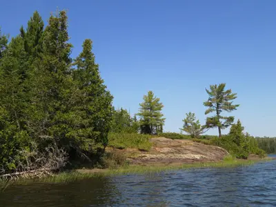 Lake Richie Canoe Campsite From the Water Near Shore