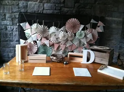 Wedding decorations at Camp Greentop (dd86826e-1dd8-b71c-073e-50024d8e4c1a)