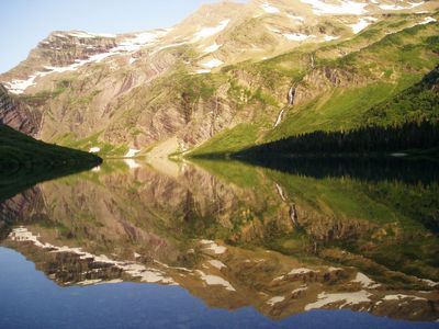 Gunsight Mountain from Gunsight Lake Backcountry Campsite - panoramio