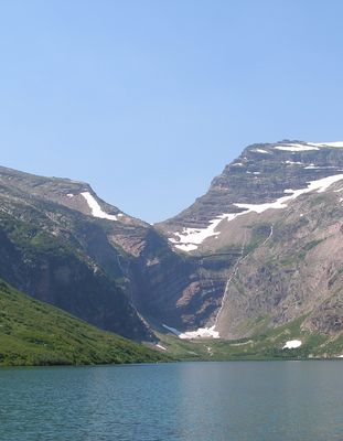 Gunsight Pass from Gunsight Lake Backcountry Campground, July 23, 2007 - panoramio