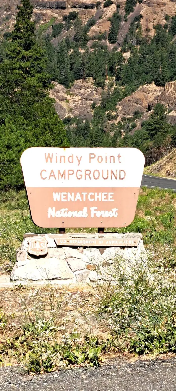 Windy Point Campground Entrance Sign