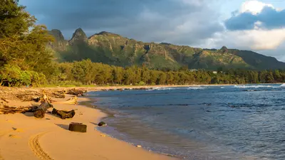 Beach at Anahola Beach Park, Kauai, Hawaii (42762500801)