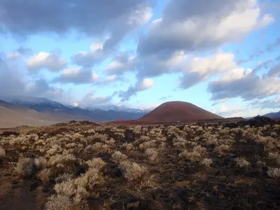 Volcanic cinder cone fossil falls