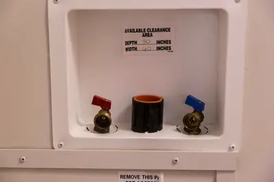 Utility hook-up inside a Uniform Federal Accessibility Standard (UFAS) Manufactured Housing Unit (MHU) parked in the Prairie View campground and RV Park in Lusk, Wyoming. FEMA suppl - DPLA - 893ee274aa099ef3bdc7e6f12638a2f6
