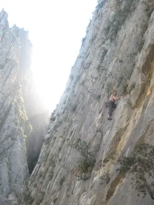 El Potrero Chico - Serena climbing in Virgin Canyon - 01