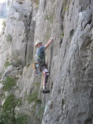 El Potrero Chico - Steve climbing Selam - 01