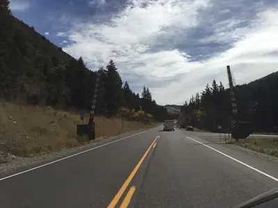 2015-09-29 11 45 18 View east along Big Cottonwood Canyon Road (Utah State Route 190) about 11.6 miles east of Interstate 215 in Salt Lake County, Utah
