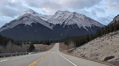 Mountain view from David Thompson Highway, Alberta, Canada