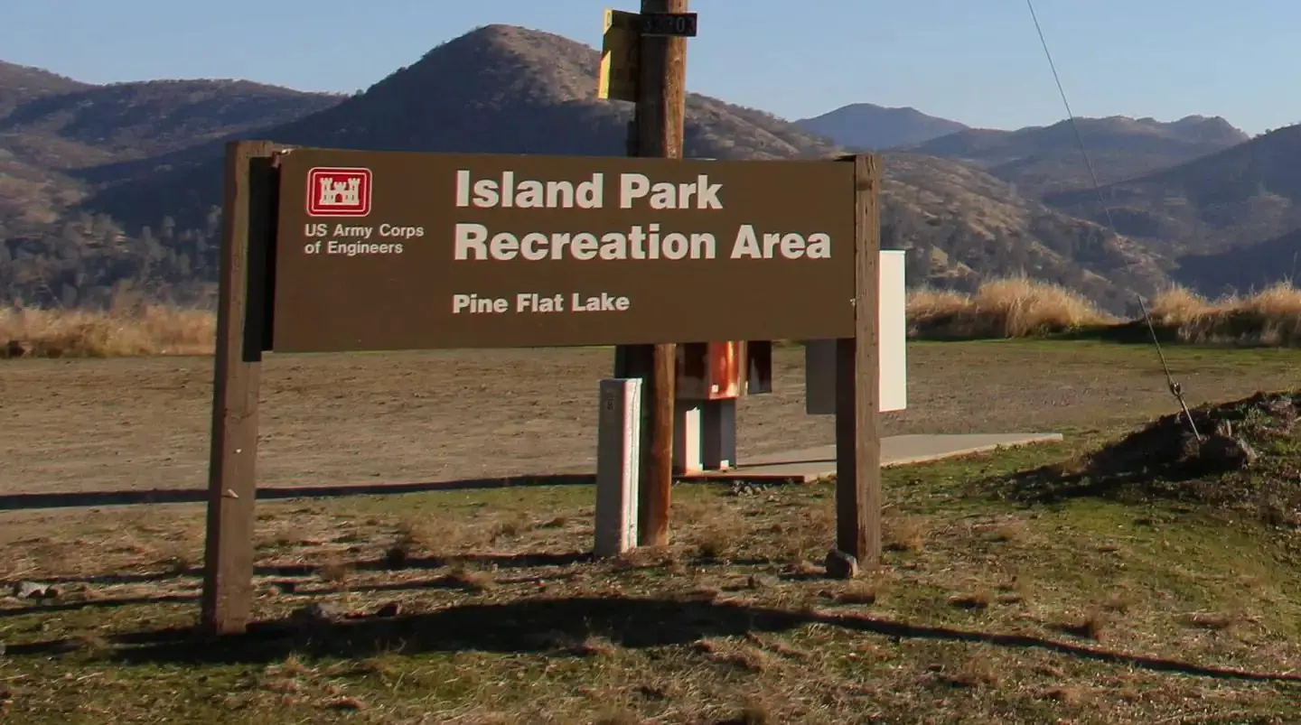 Island Park campground road entrance