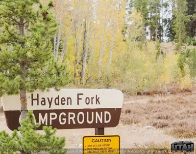 Hayden Fork Campground sign