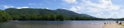Indian Boundary Lake and swimming beach