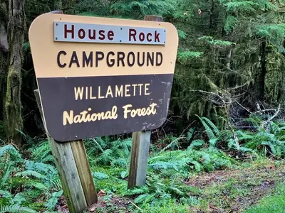 House Rock Campground located in the Willamette National Forest.