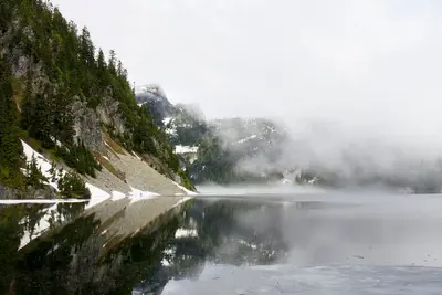Fog at Snow Lake in the Alpine Lakes Wilderness, Mt Baker Snoqualmie National Forest (32111873935)
