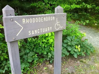 Nehantic Trail - Rhododentron Sanctuary Trail entrance sign