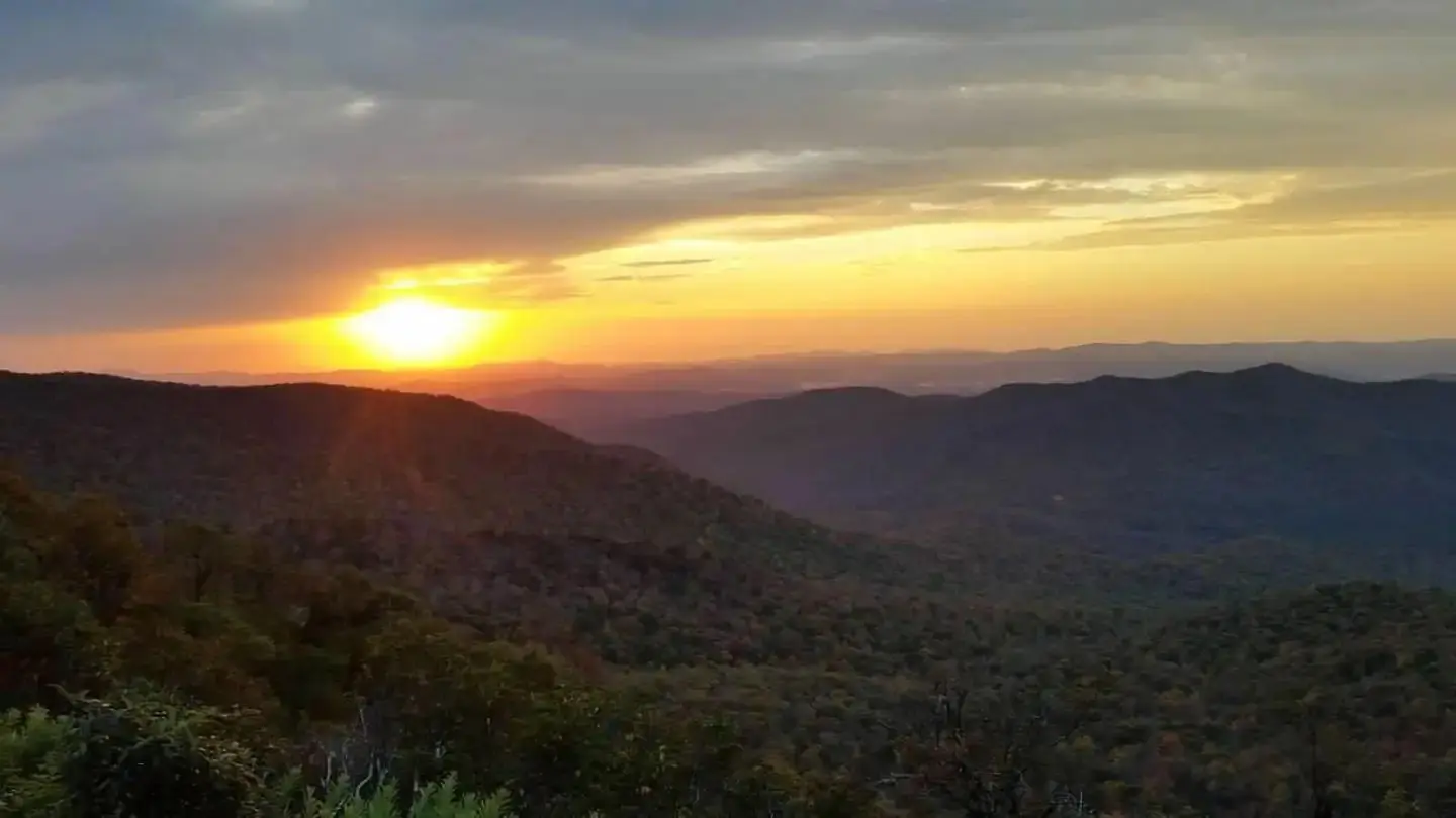 Sunset across from Mt. Pisgah Campground.