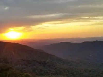Sunset across from Mt. Pisgah Campground.