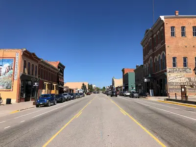 2022-09-10 12 01 57 View west along U.S. Route 24 (Harrison Avenue) at Third Street in Leadville, Lake County, Colorado
