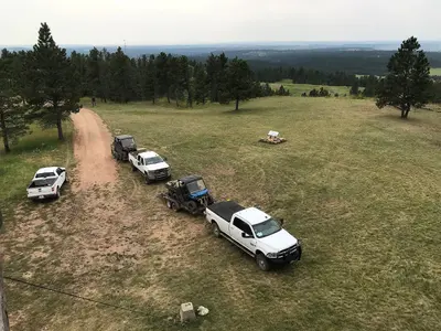 Fire Crew parked after lightning watching Custer Gallatin National Forest IMG 3992 (53280754209)