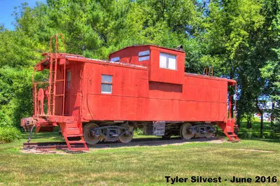 1 2 Old Depot and Caboose Riverfront Park in Parkersburg, IA (27429425623)
