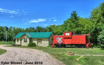 2 2 Old Depot and Caboose Riverfront Park in Parkersburg, IA (27429424193)