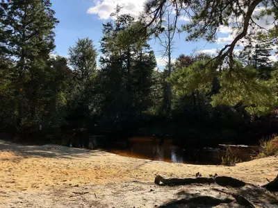 2024-09-22 16 16 09 A landing beach along the Mullica River at the Mullica River Campground in Wharton State Forest along the border of Washington Township, Burlington County and Mullica Township, Atlantic County in New Jersey
