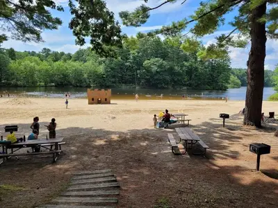 Buffumville Lake Park beach and picnic area