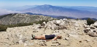 San Gorgonio summit hiker