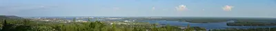 Panorama of Duluth from Thompson Hill rest area 2016-08-22