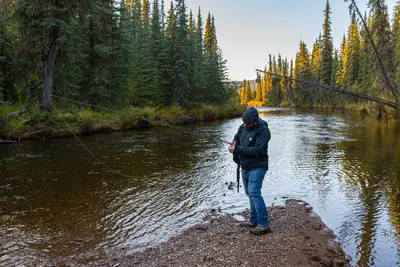 Fly fishing on Nome Creek