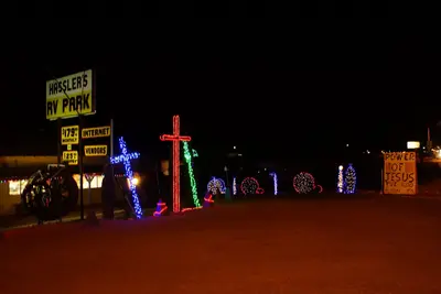 2014, Evening Sight, Hassler's RV Park Entrance - panoramio