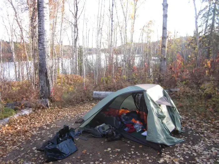 Camping at Hatchet Lake Campground in Fall