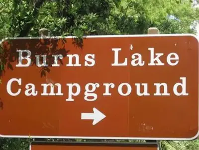Burns Lake Campground Sign