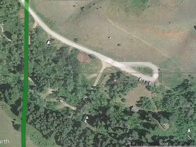Satellite photo of Bear Creek Campground, Cabins and Trailhead