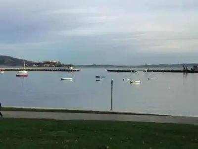 Boats anchored in Aquatic Park Cove