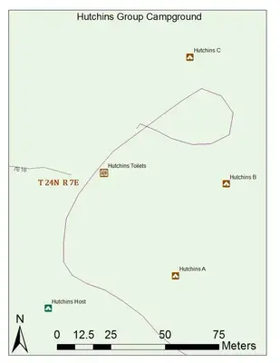 Map of Hutchins Campground